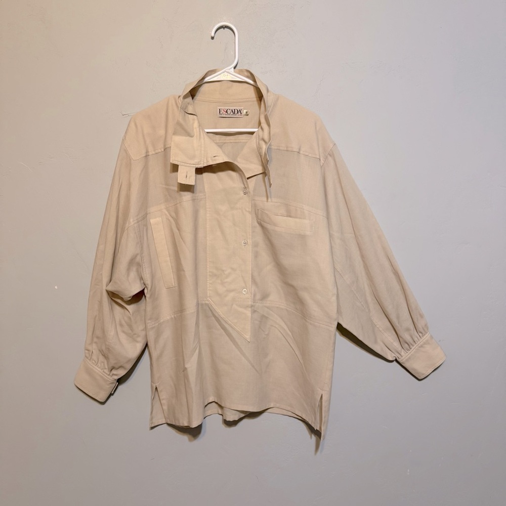 Escada Vintage 1980’s Wool Button Down Shirt EUC